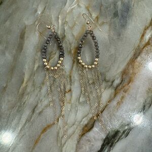 Ink+Alloy fringe earrings